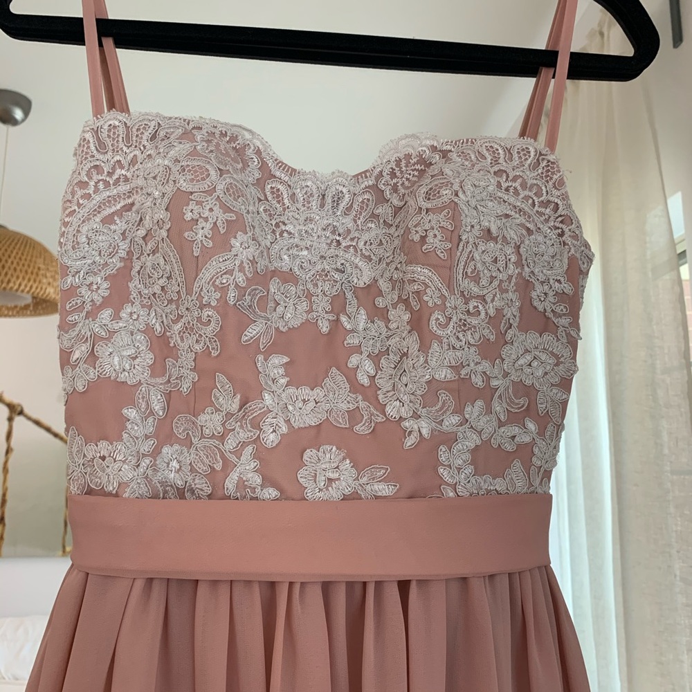 Dusty Rose Pink Long Dress Gown - Picture 4 of 14